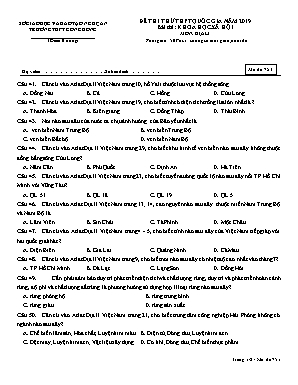 Đề thi thử THPT Quốc gia môn Địa lý năm 2019 - Mã đề 751 - Trường THPT Con Cuông